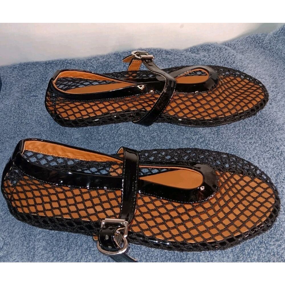 Kitulandy Women's Shoes Mesh Ballet Black Size 8